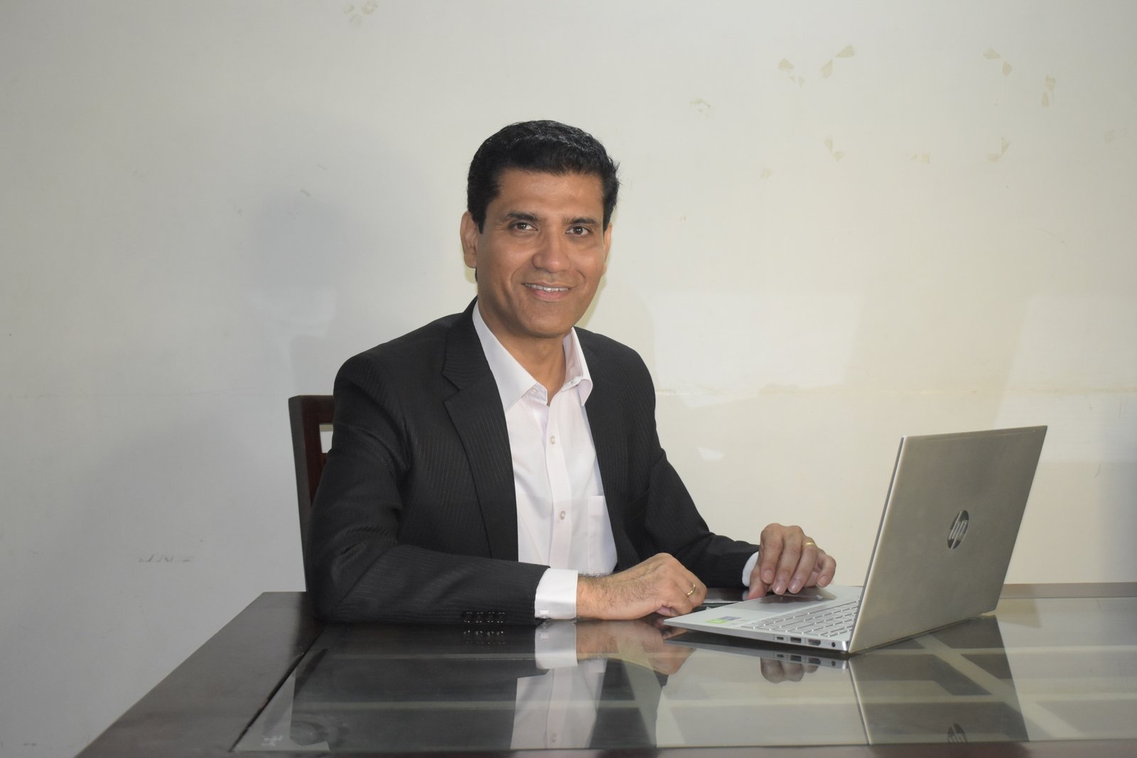 Pankaj Khandelwal working at his desk